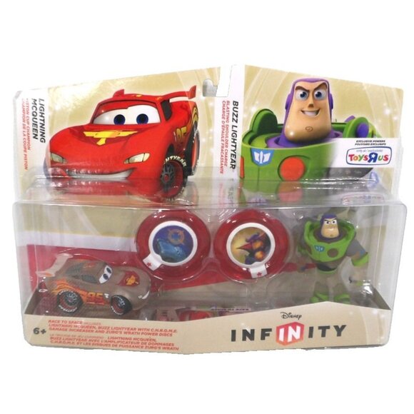 DISNEY INFINITY Buzz Lightyear & Lightning McQueen 3" interactive figures NEW - Picture 1 of 2